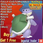 Pokémon Scarlet and Violet ✨ Shiny Blastoise ✨ W/ Best 6IV Customizable