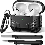 MOBOSI for Airpods Pro Case(2nd/1st Gen), Military Grade AirPods Pro 2nd Generation Case, [Compatible with MagSafe], Hard Shell Full-Body Protective Case Cover with Keychain(2023/2022/2019), Black