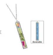 NEW JILZARAH INLAY Clay Bead TAHITI MULTI COLOR VERTICAL BAR REVERSIBLE Necklace