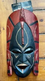 Eastern Art Arcade Carved & Painted Wood African Masai Mask 12” Kenya