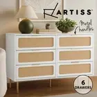Artiss Chest of 6 Drawers Dresser Lowboy Storage Cabinet White