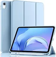 Witzon Case Compatible with iPad 10th Generation Case 10.9 Inch 2022 with Pencil Holder, Protective Slim Cover with Soft TPU Back and Trifold Stand, Auto Sleep/Wake, Sky Blue