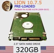 320GB MacOS Lion 10.7.5 Pre-Loaded Sata Hard Drive 2.5