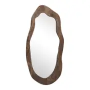 Willow & Silk Wood-Framed Large 100x49cm Mid-Century Asymmetric Wall Mirror