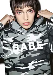 [Petals and Peacocks] Babe Camo Hoodie
