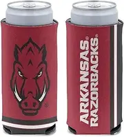 WinCraft NCAA Arkansas Razorbacks Slim Can Cooler, Stubby Holder, Team Colors, One Size