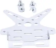 Plate Holder Side License Bracket Electroplate Aluminum Alloy Motorcycle Rear License Plate Frame Motorbike Scooter Number Plate Holder.(Silver)