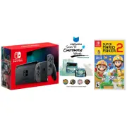 Nintendo Switch Console with Mario Maker 2 Game + MightySkins Custom Code Bundle