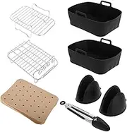 VALICLUD 1 Set Air Fryer Rack Silicone Liners Set Reusable Silicone Microwave Accessories Air Fryer Pan Baking Pan For Kitchen Use