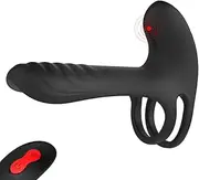 Vibrating Cock Ring Dual Penis Ring With Tongue Clitoral Stimulator For Couple Stronger Erection Enhancing Vibrators Sex Toys