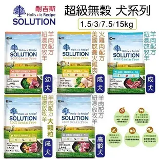 新耐吉斯SOLUTION《超級無穀犬-成犬 火雞肉配方》15公斤 狗飼料