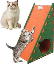 Cat Scratching Mat | Vertical Integrated Scratcher Board,Triangular Kitten Felt Bed Non-Shedding Climbing Mat for Resting Lounging Exercise Living Room Indoor Outdoor Apartment Boredom Home
