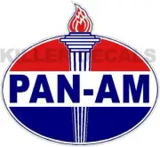 (PANA-1) 12" OLD PAN-AM TORCH GAS PUMP OIL TANK DECAL amoco