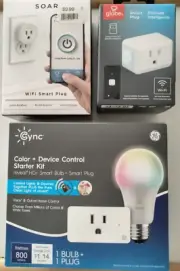 3-Cync by GE Full Color Smart Bulb & Smart Plug Starter Kit PLUS 2 Smart Plugs