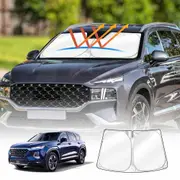 WindScreen Sun Shade for Hyundai SantaFe Santa Fe 2018-2023 Blocks UV Rays Foldable Custom Wind Screen Sun Visor Protector