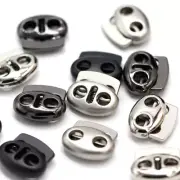 5Pcs Shock Cord Rope Stopper Alloy Spring Buckles for Clothing 2 Holes Replaceme