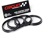 Hub Centric Rings (4 Pack) - 64.1 to 54.1 Black Nylon - Compatible with Toyota Corolla, Matrix Prius, Yaris, CT200h, Mazda Miata with 54.1mm Vehicle Hub using Wheels with 64.1mm CB