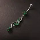Belly Piercing Ring Sexy Cubic Zirconia Inlaid Dangling Bikini Navel Ring Alloy