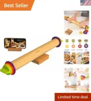 Essential Adjustable Rolling Pin with Stand & Thickness Rings for Home Bakers