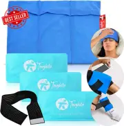 Reusable Gel Ice Pack 3in1 Set for Back/Migraine/Fever/Injury Recovery w/Strap S