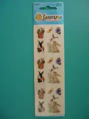 Sandylion Mylar Stickers SPRINGTIME BUNNIES Sealed Pkg (1) Sheet