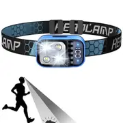 Rechargeable LED Headlamp Water-Resistant Motion Sensor Head Torch