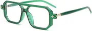 LJCZKA Blue Light Filter Glasses Square Women Men Glasses Without Prescription Square Aviator Glasses 70s Anti-Fatigue for PC, TV and Mobile Phone