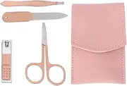 Mikinona Stylish Rose Gold Nail Kit Includes Nail Clippers Cutter Manicure File Tweezer Beauty Scissors and Portable Pu Case