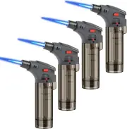 4 Pack of Torch Lighter Jet Flame Lighter with Flame Fixed Lock Refillable Butan