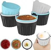 9pcs Air Fryer Egg Mold, Silicone Egg Poacher Cups, Heat-Resistant Round Poached Egg Cups, Silicone Ramekins for Air Fryer, Silicone Egg Poaching Cups for Stove Top Microwave