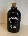Rae Dunn Black Halloween POISON Bottle with Cork Stopper Diffuser (cauldron) NEW