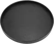 Round Serving Tray, Wooden Restaurant Food Tray, Kitchen Countertop Organizer Tea Tray for Dining Decoration(Black)