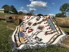Large -XL Tribal Indian Cotton Throw Blanket Aztec Beach Camping Picnic Rug