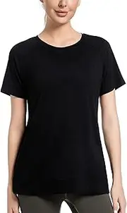 Absttith Women's Workout Shirts Short Sleeve Sports Tee Crew Neck Running Yoga Quick Dry Top