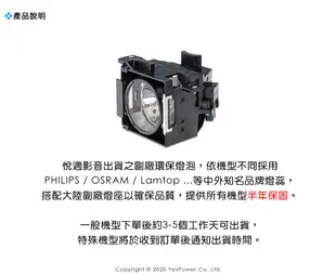 LMP-E212 SONY 副廠環保投影機燈泡/保固半年/適用機型VPL-SW535C、VPL-SW535