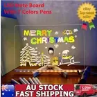 LED Note Board with 7 Coloured Pens Acrylic Dry Erase Illuminated Drawing Board