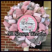 Handmade Wreath Front Door Decor 23 Inch Deco Mesh Year-Round