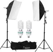 2X135W Continuous Lighting Kit 20"X28"/50X70Cm Softbox Soft Box Photo Studio Set