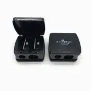 2pc Italia Deluxe Double Barrel Cosmetic Sharpeners (BLACK) ~ NEW!!!