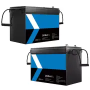 12V 200Ah (2-Pack) Lithium Iron Phosphate Battery LiFePO4 Solar Camping RV