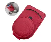 Car glasses clip leather car sun visor storage clip-Red