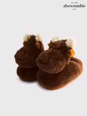 Abercrombie & Fitch Moose Fluffy Brown Slippers (AM3934) | $38