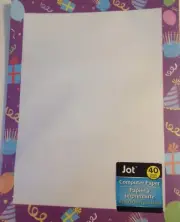 Computer Printer Paper Purple Birthday Party Border 40 Sheets 8.5x11 Stationary