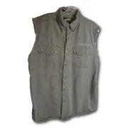 Harley Davidson Men's Denim Grey Vest Jacket Alligator Embroidered L