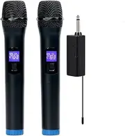 Mingzhe Multifunctional Dual Channel Wireless Microphone Cordless Handheld Mic LCD Display Professional Microphone Set