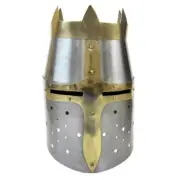 Medieval Templar Helmet SCA LARP 18GA Great Knight Crusader Helmet