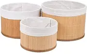 DOITOOL 3Pcs Multi Function Storage Baskets Vintage Desk Organizer for Home Office Capacity for Fruits Snacks and Decor Stylish Natural Home Accessory