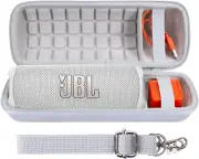 co2CREA Hard Travel Case for JBL Flip 6/FLIP 5 Speaker (White)