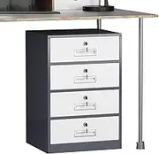Vertical Metal File Cabinet with Lock for Home Office Secure Storage Solution with 4 Drawers for Under Desk Organizer