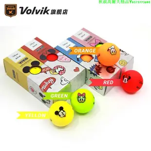 新款Volvik沃維克高爾夫彩球VIVID啞光三層12粒迪士尼聯名禮盒